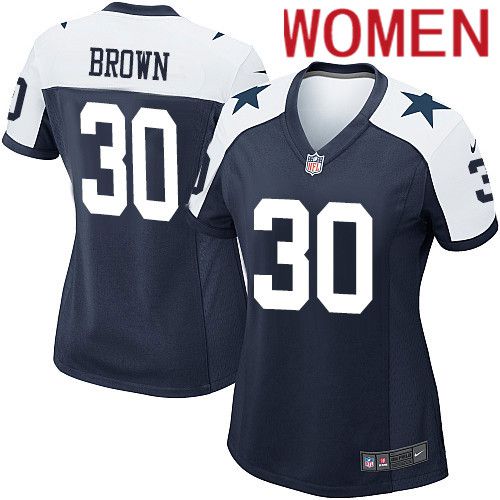 Women Dallas Cowboys 30 Anthony Brown Nike Navy Alternate Game Team NFL Jersey